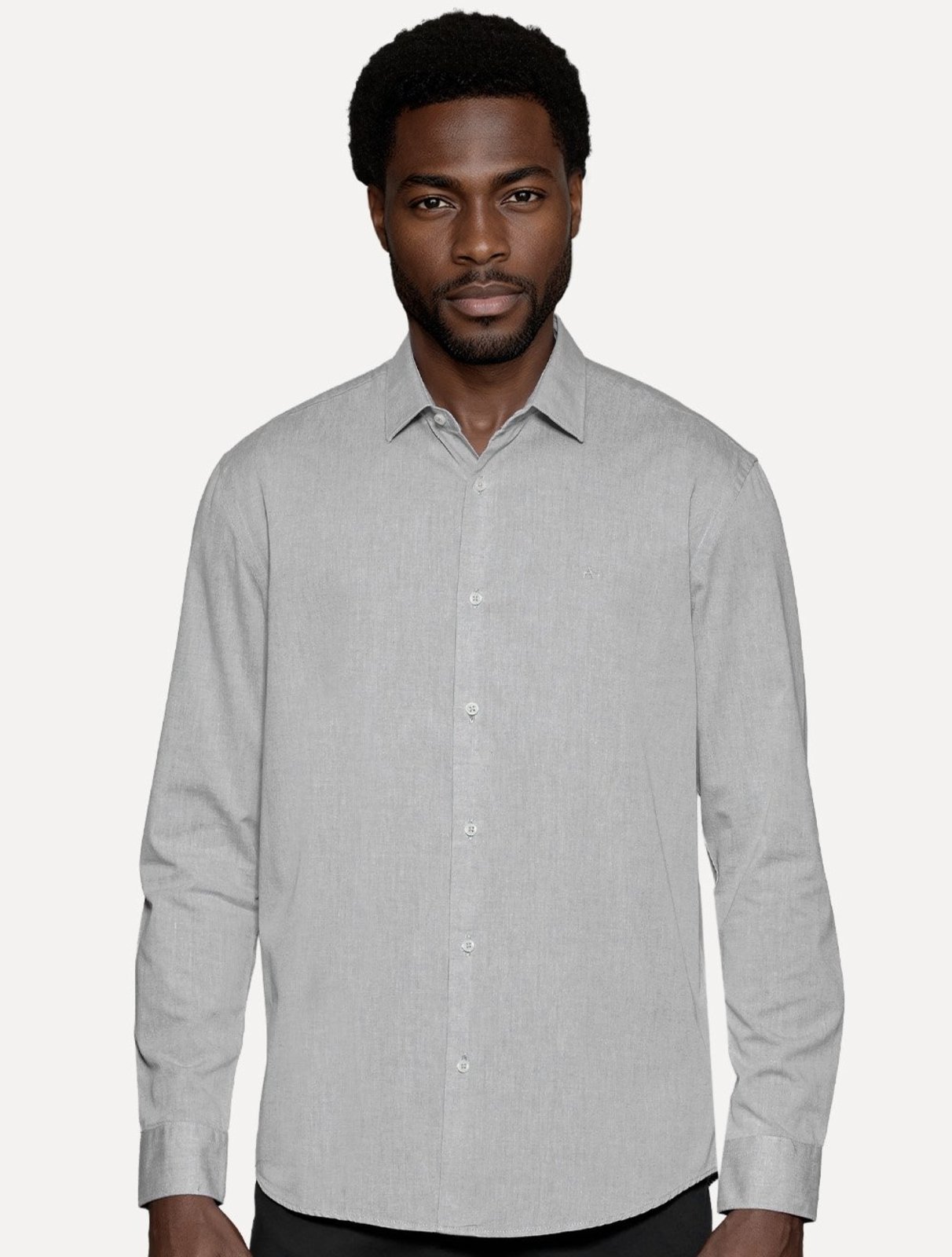 Camisa Aramis Masculina Slim Algodão Willis Chumbo