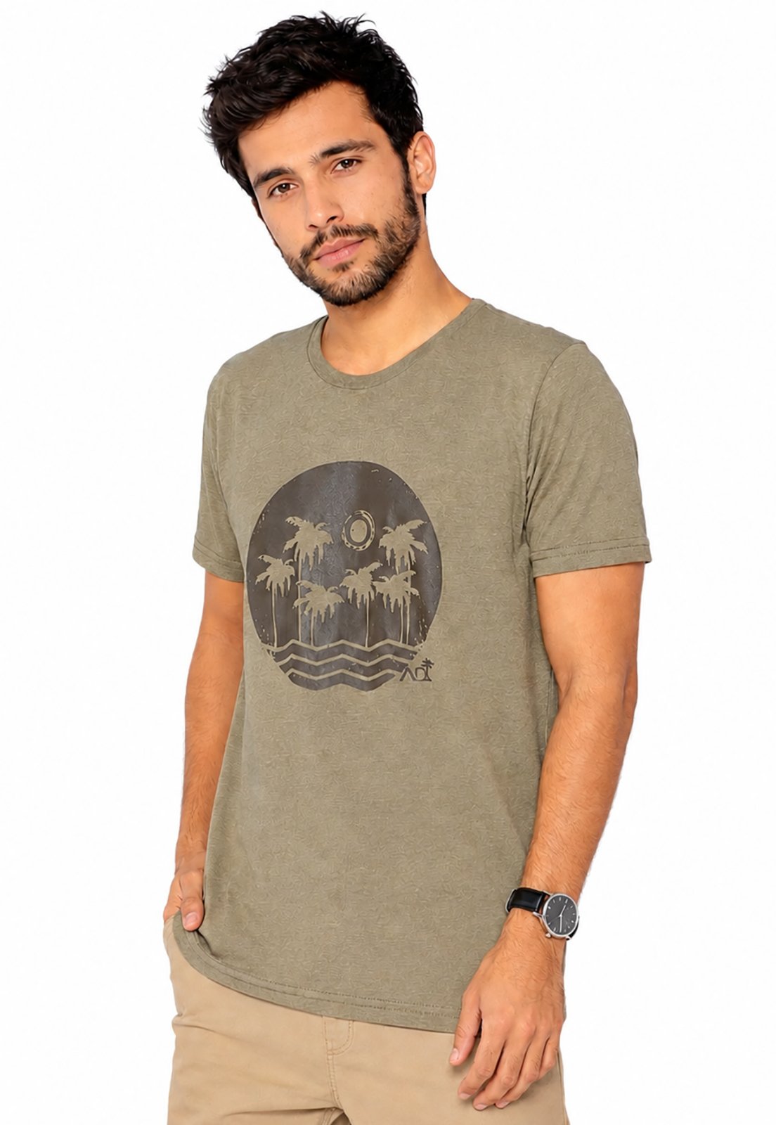 CAMISETA AD FASHION ESTAMPADA VERDE MILITAR