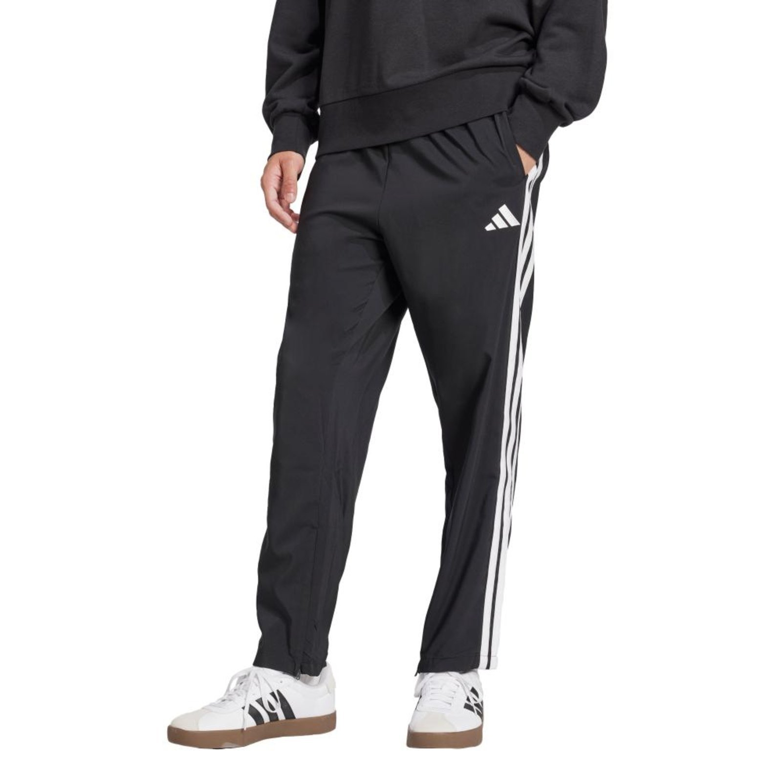 Calça Essentials Três Listras Stanford com bainha aberta adidas Sportswear Preto