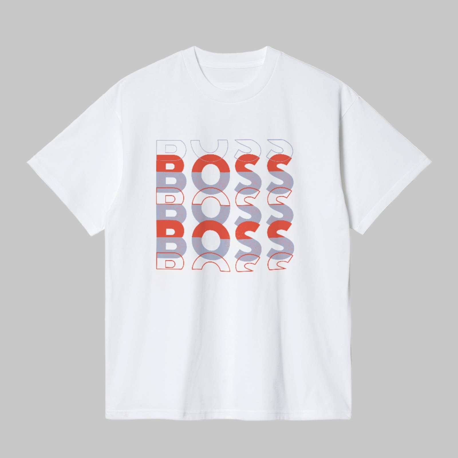 Camiseta Básica Moda Urbana Boss Estilosa Premium Casual Branco