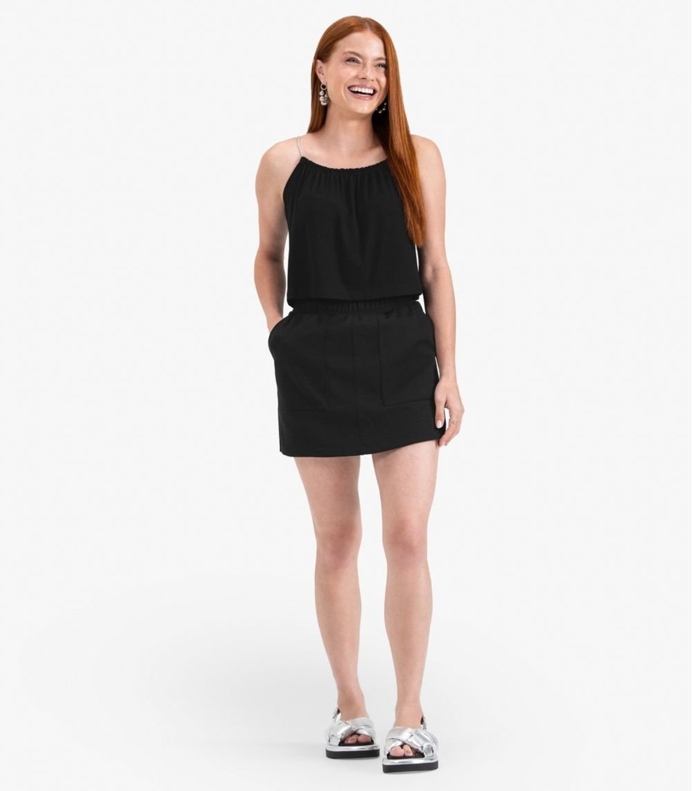 Infantil - Blusa de Alça Juvenil em Viscose Maquinetada Minty Preto
