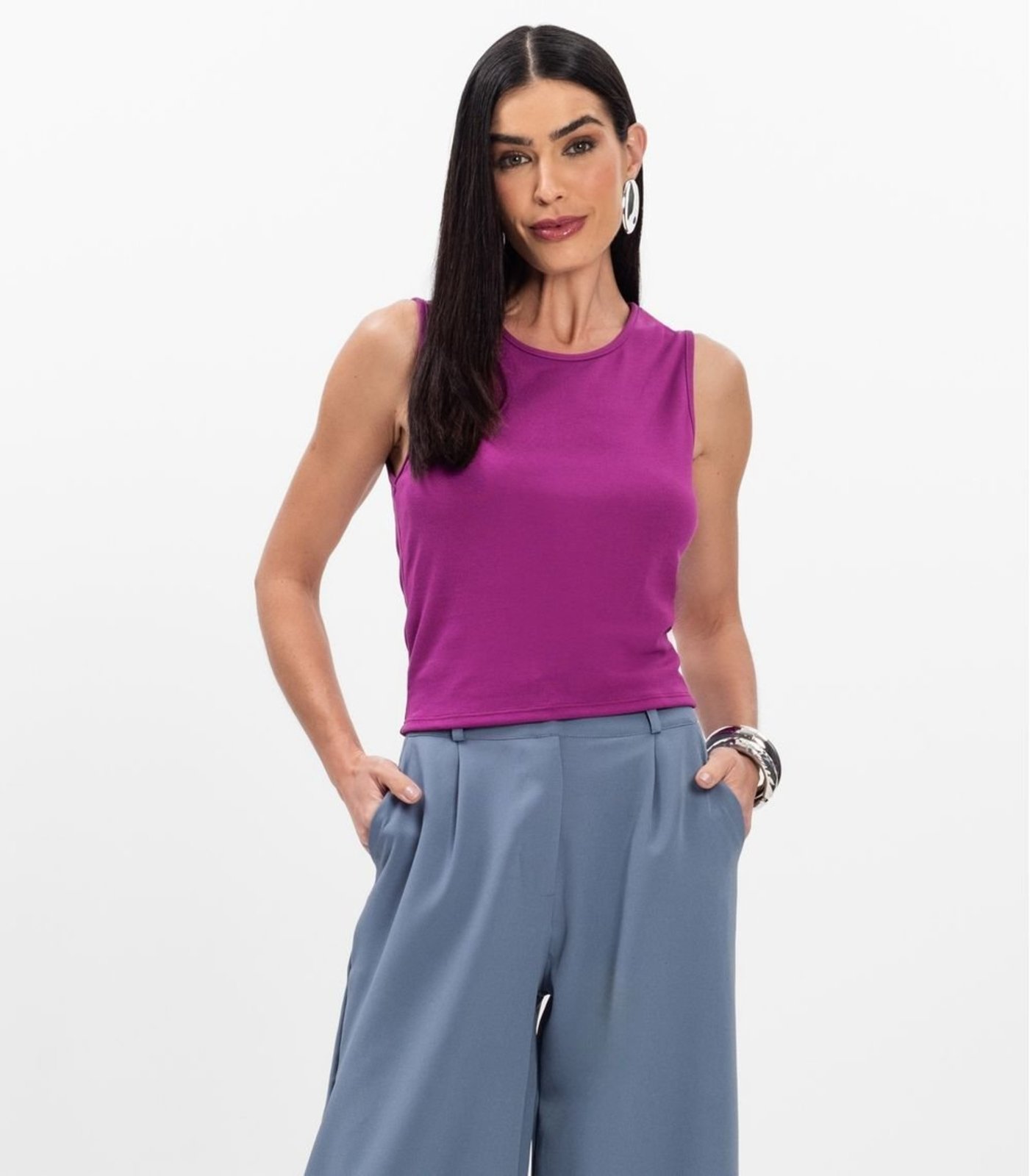 Regata Feminina em Ponto Roma Rovitex Roxo
