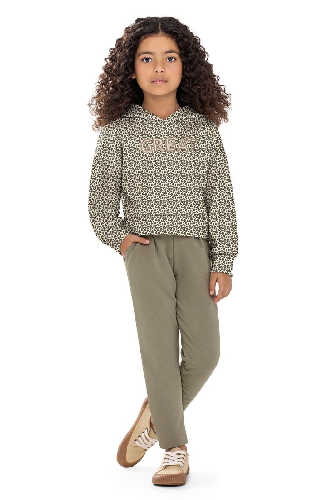 Infantil - Conjunto Animal Print Menina Colorittá Bege