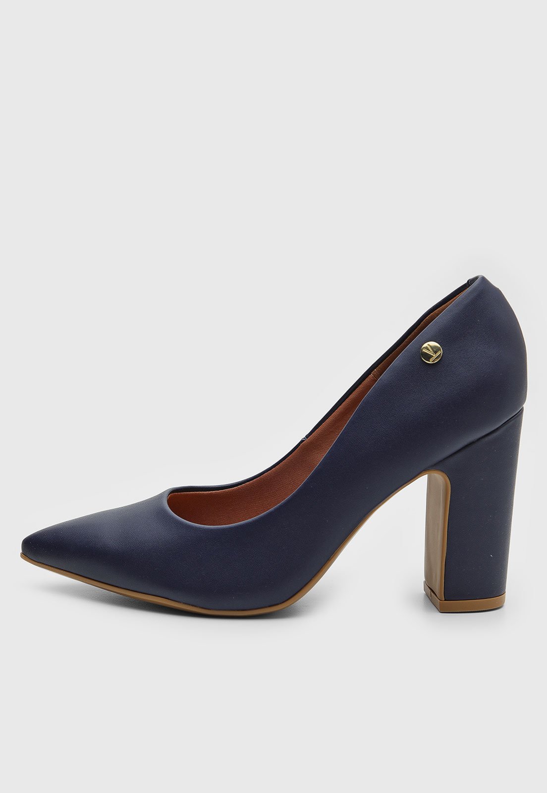 Scarpin Feminino Vizzano Salto Grosso Azul Marinho