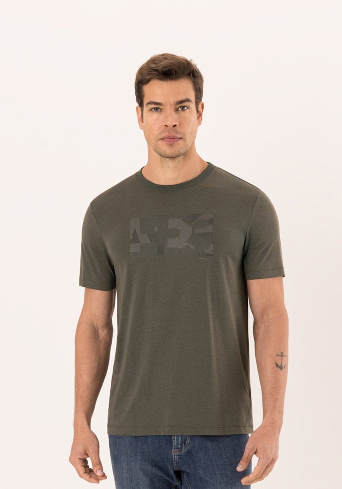 Camiseta De Mangas Curtas Em Malha Antiodor
