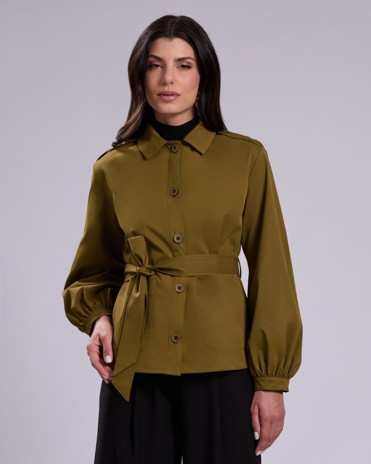 Parka Manga Bufante Larissa verde