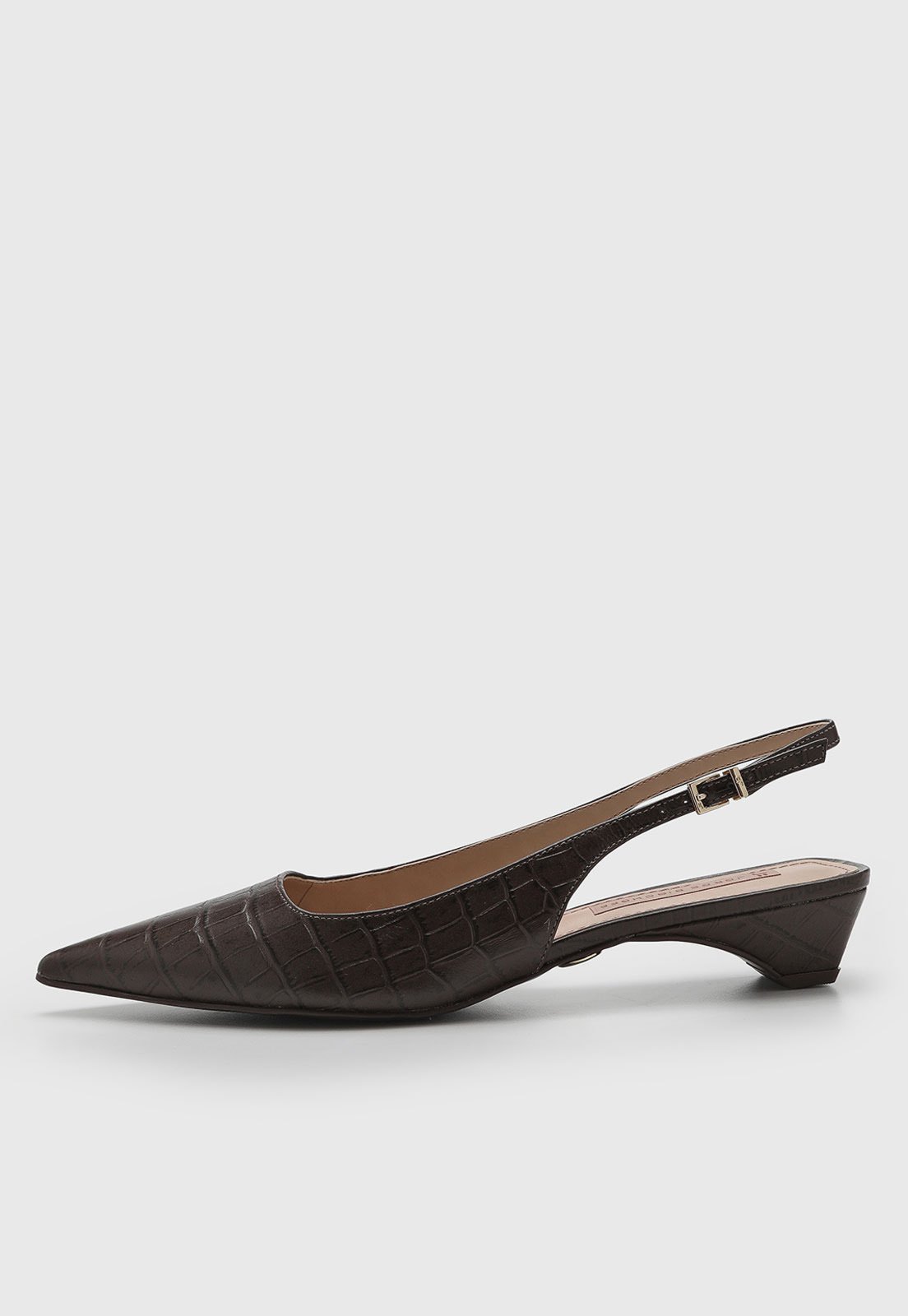 Scarpin Feminino Jorge Bischoff Slingback Couro Marrom