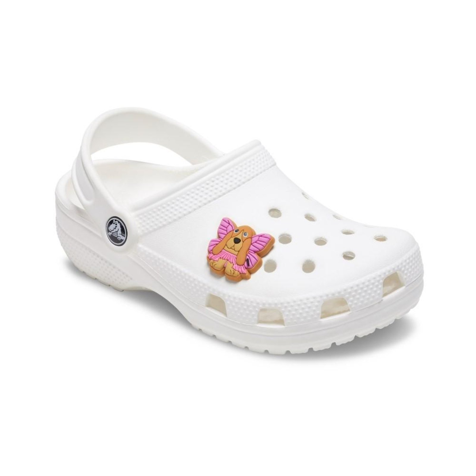 Vista 3 Infantil - Jibbitz™ Basset Hound Fada Crocs branco