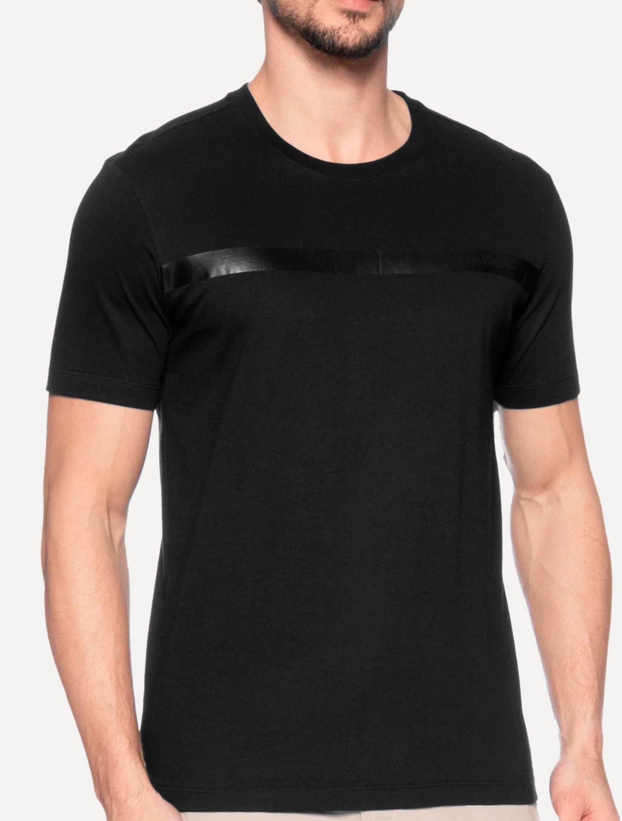 Camiseta Calvin Klein Masculina Line Rubber Logo Preta