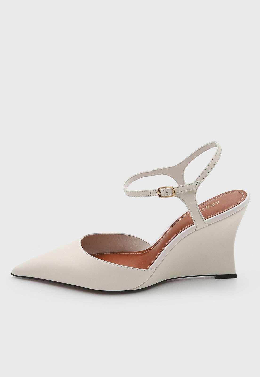 Scarpin Feminino Arezzo Couro Salto Alto Off-White