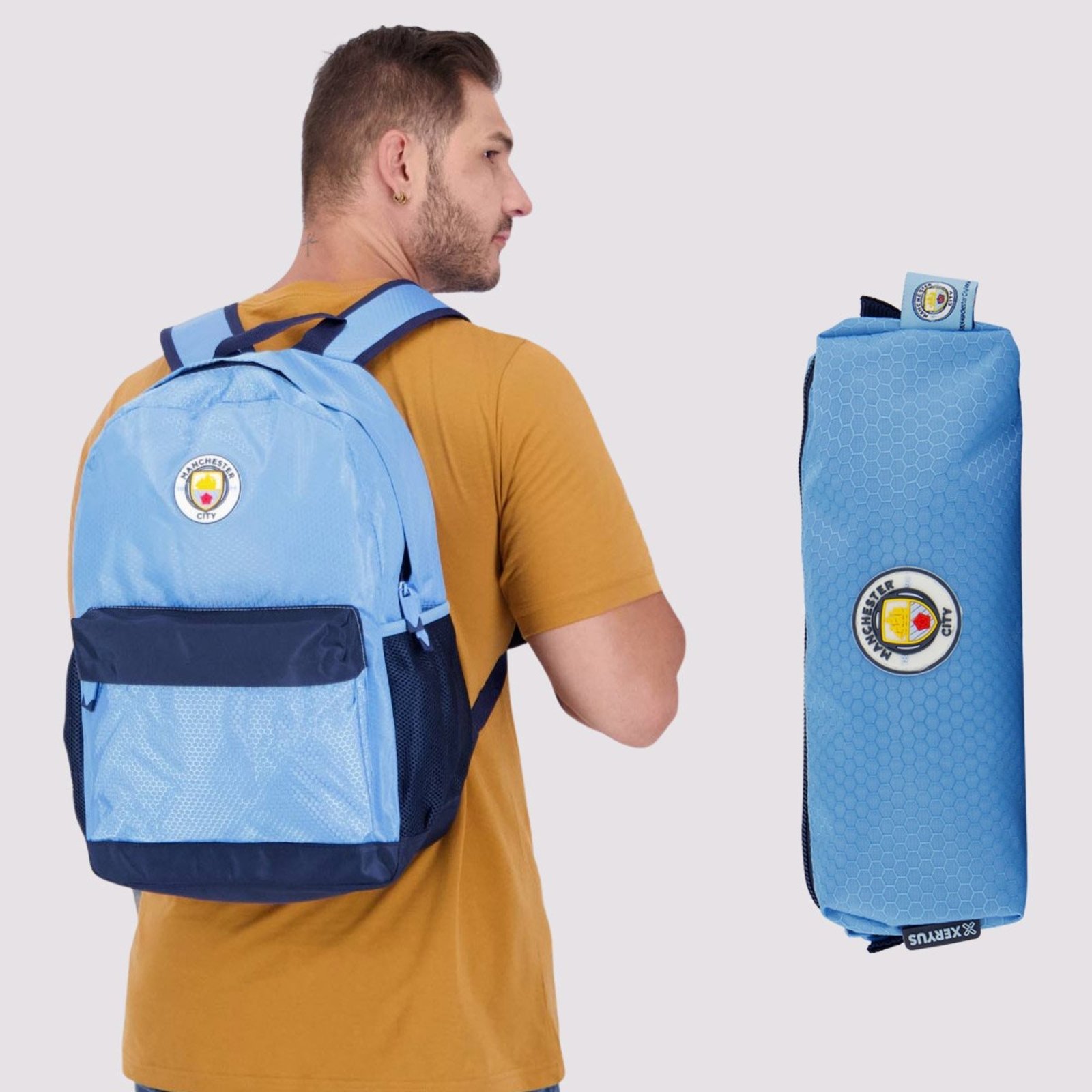 Infantil - Kit Mochila Manchester City e Estojo Azul