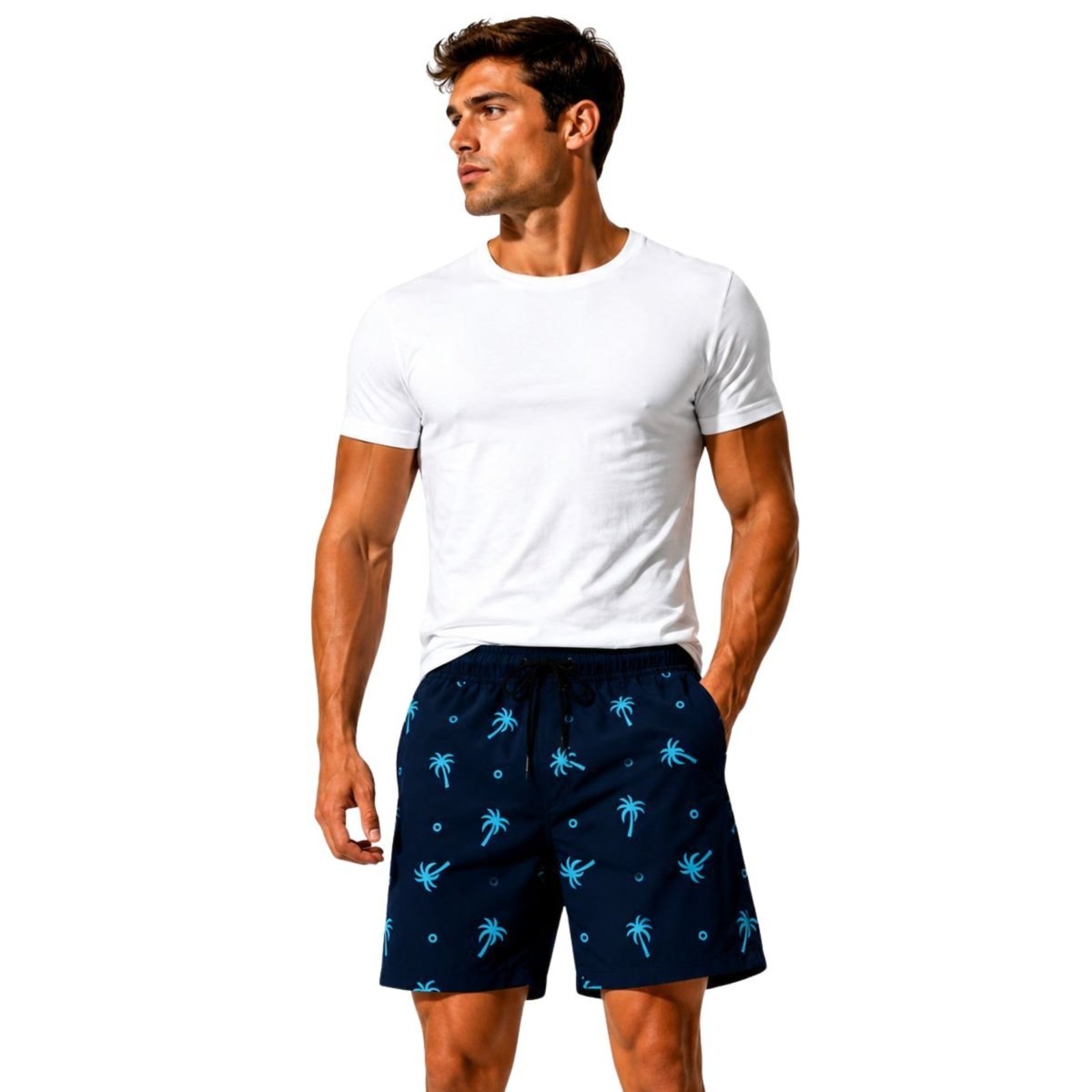 Short Masculino Tactel Leve Estampado Moda Praia