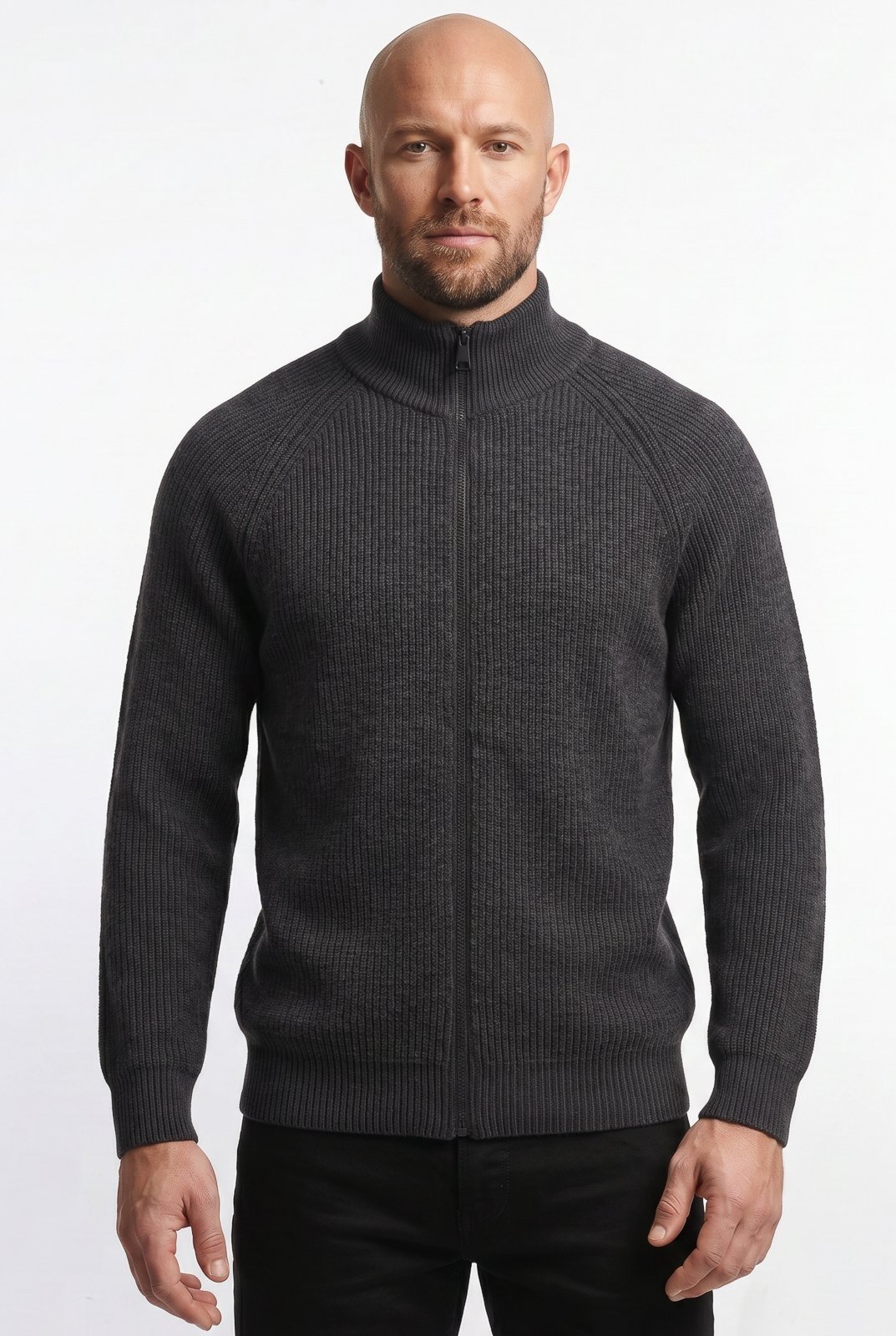 Jaqueta masculina tricot 69231 - Chumbo