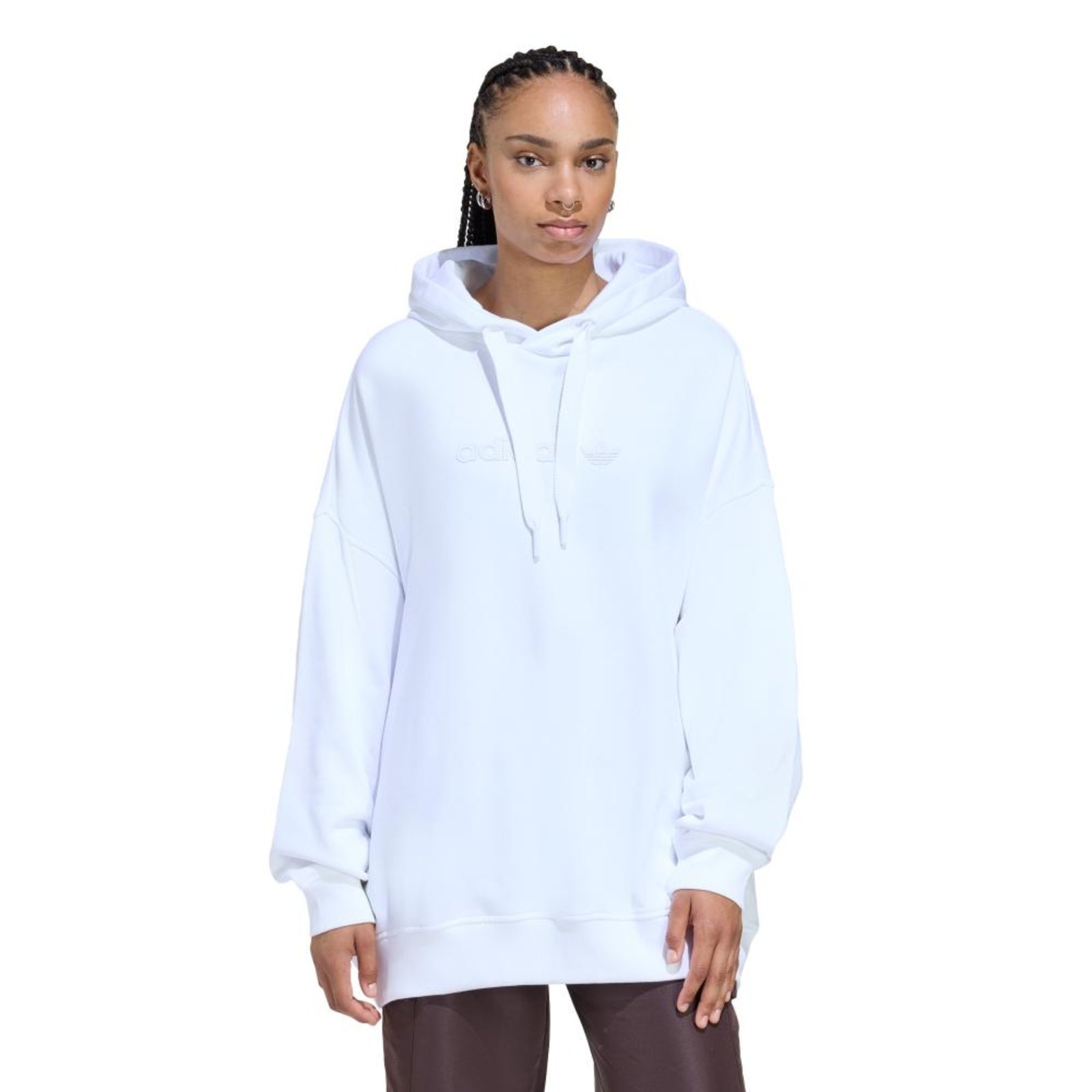 Blusa Capuz Oversized Essentials Linear adidas Originals Branco
