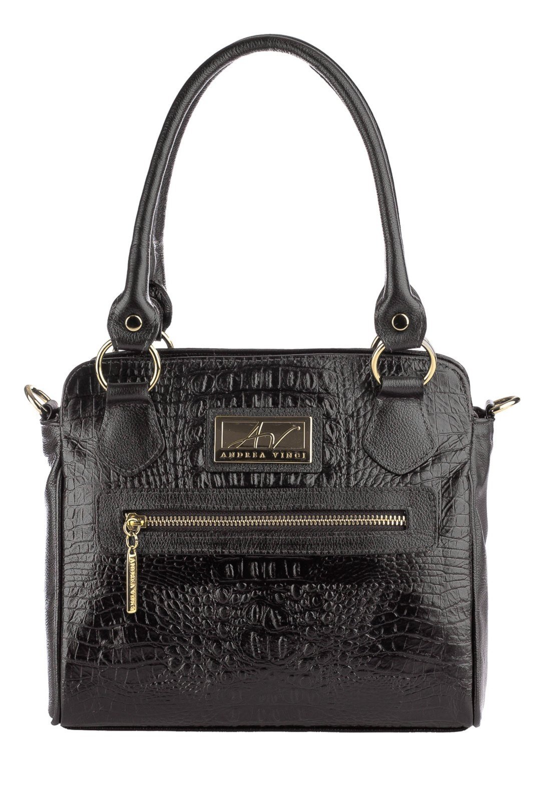 Vista 2 Bolsa de couro croco Amélia Andrea Vinci bege Andrea Vinci bege