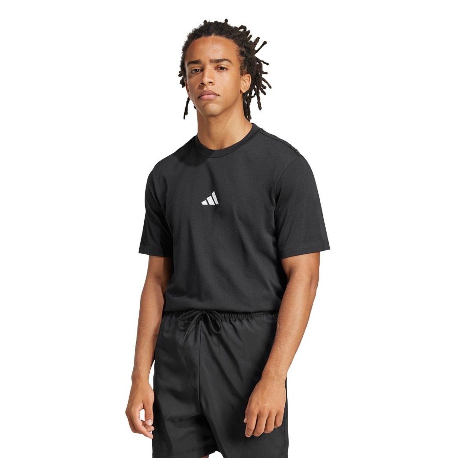 Camiseta Essentials de malha simples com logotipo pequeno adidas Sportswear Preto
