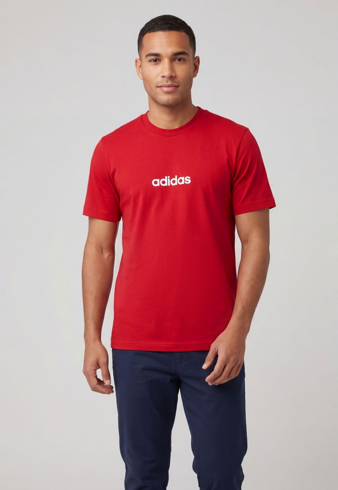 Camiseta Masculina adidas Sportswear Logo Vermelha