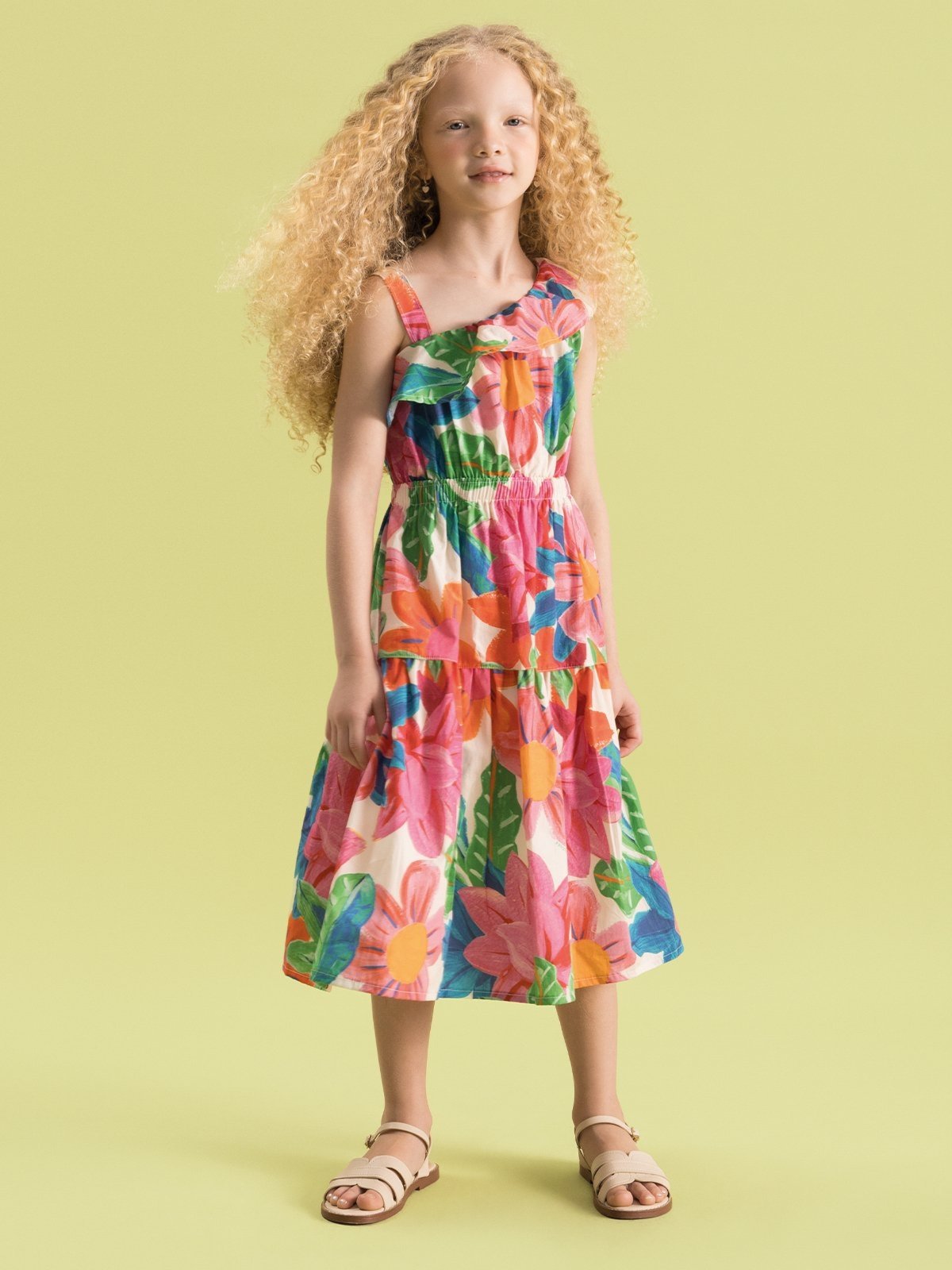 Infantil – Vestido Bugbee Estampado em Tricoline