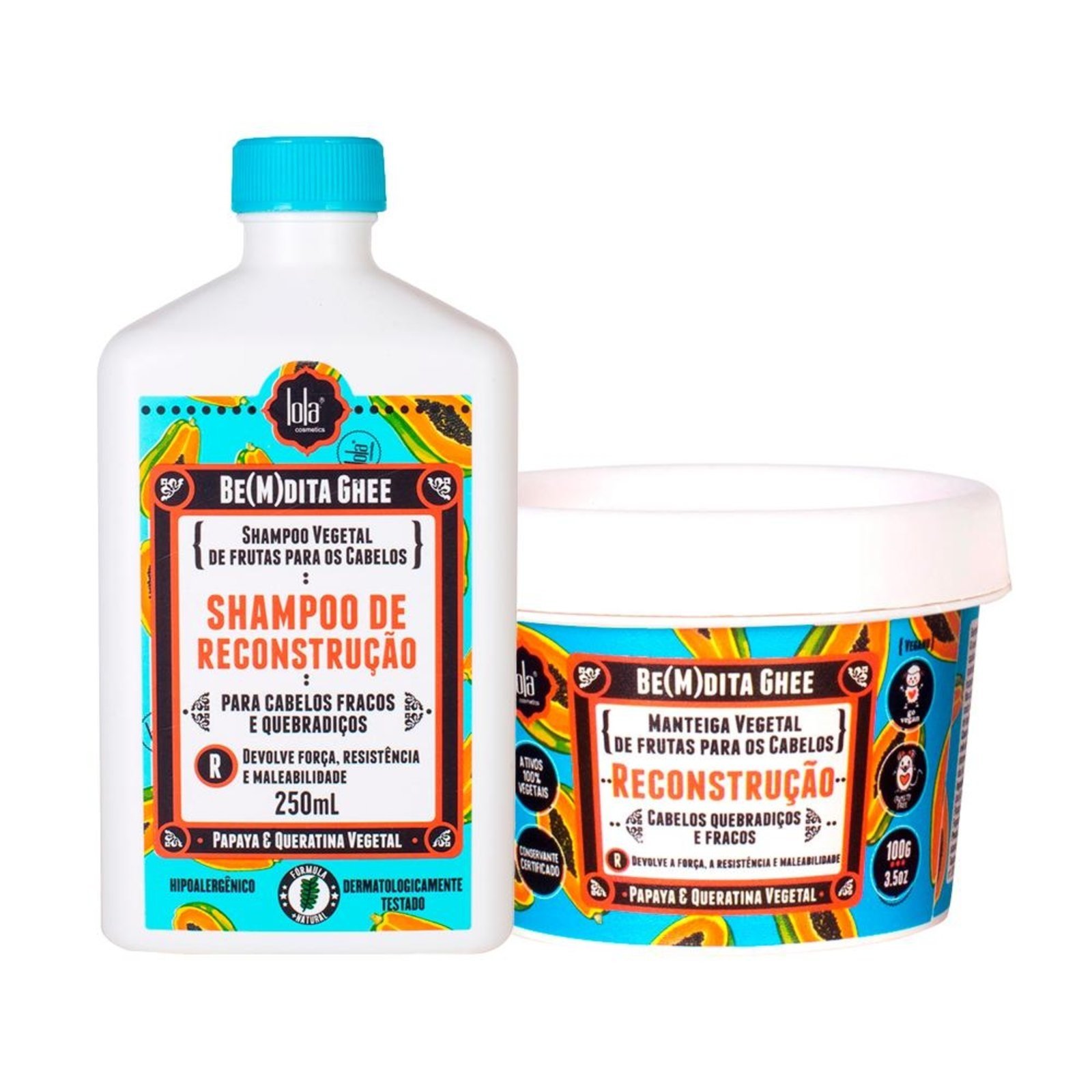 Kit Lola Cosmetics Reconstrução Be(M)Dita Ghee - Shampoo e Máscara Reconstrução 100g