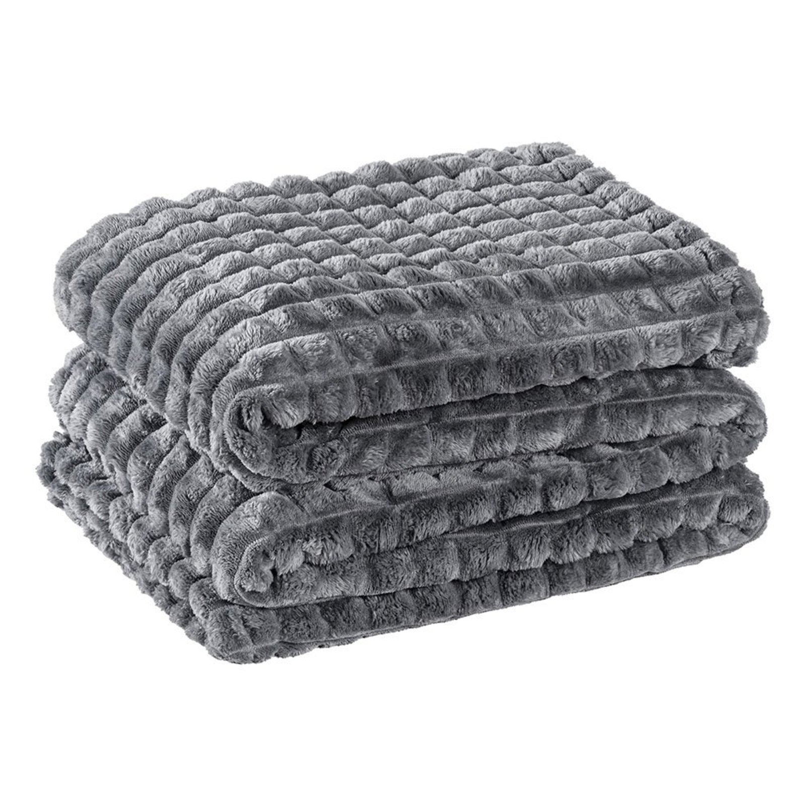 Cobertor Coberta Tok Max Queen Ultrasoft Alto Relevo Dupla Face - Gris - 100% Poliéster