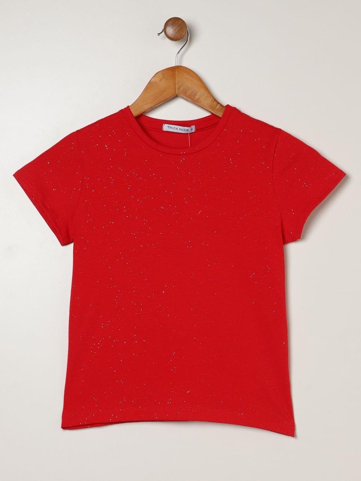 Infantil - Blusa Manga Curta Juvenil Para Menina - VERMELHO