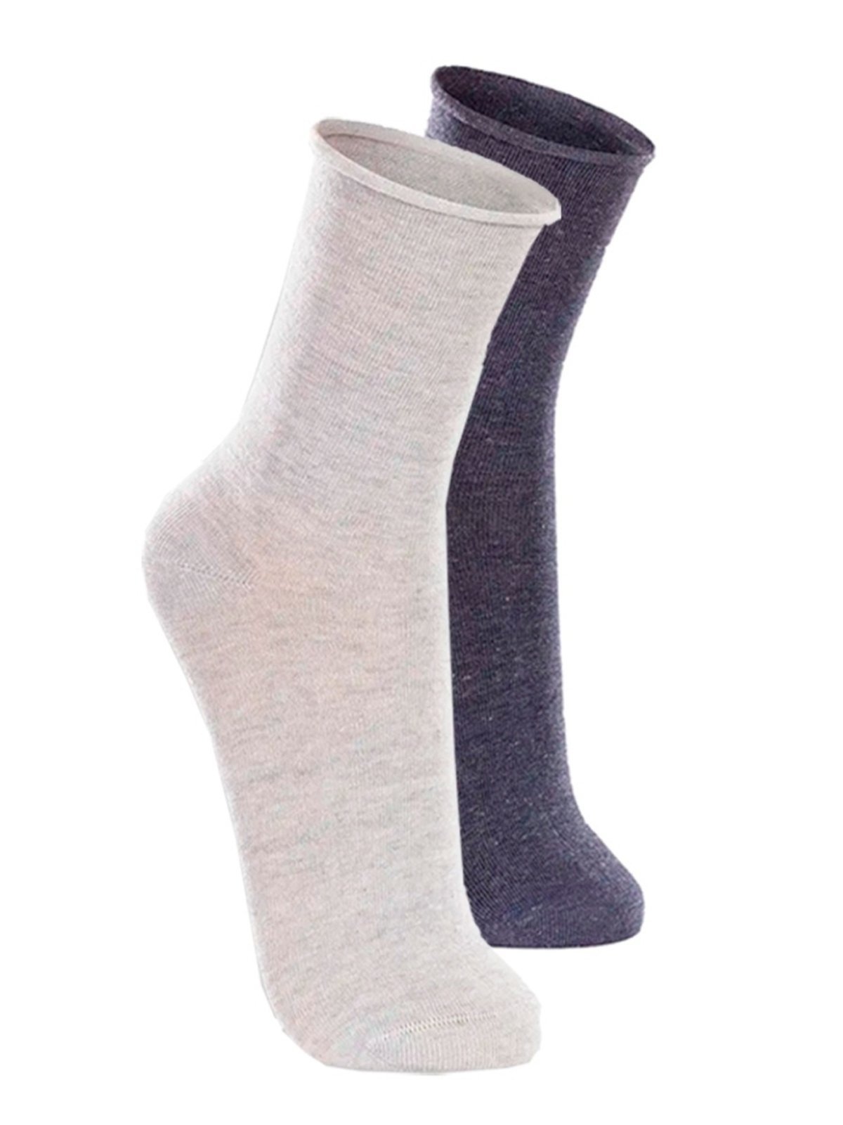 Vista 2 Kit com 2 Pares de Meias sem Punho Casual Lupo cinza Lupo cinza