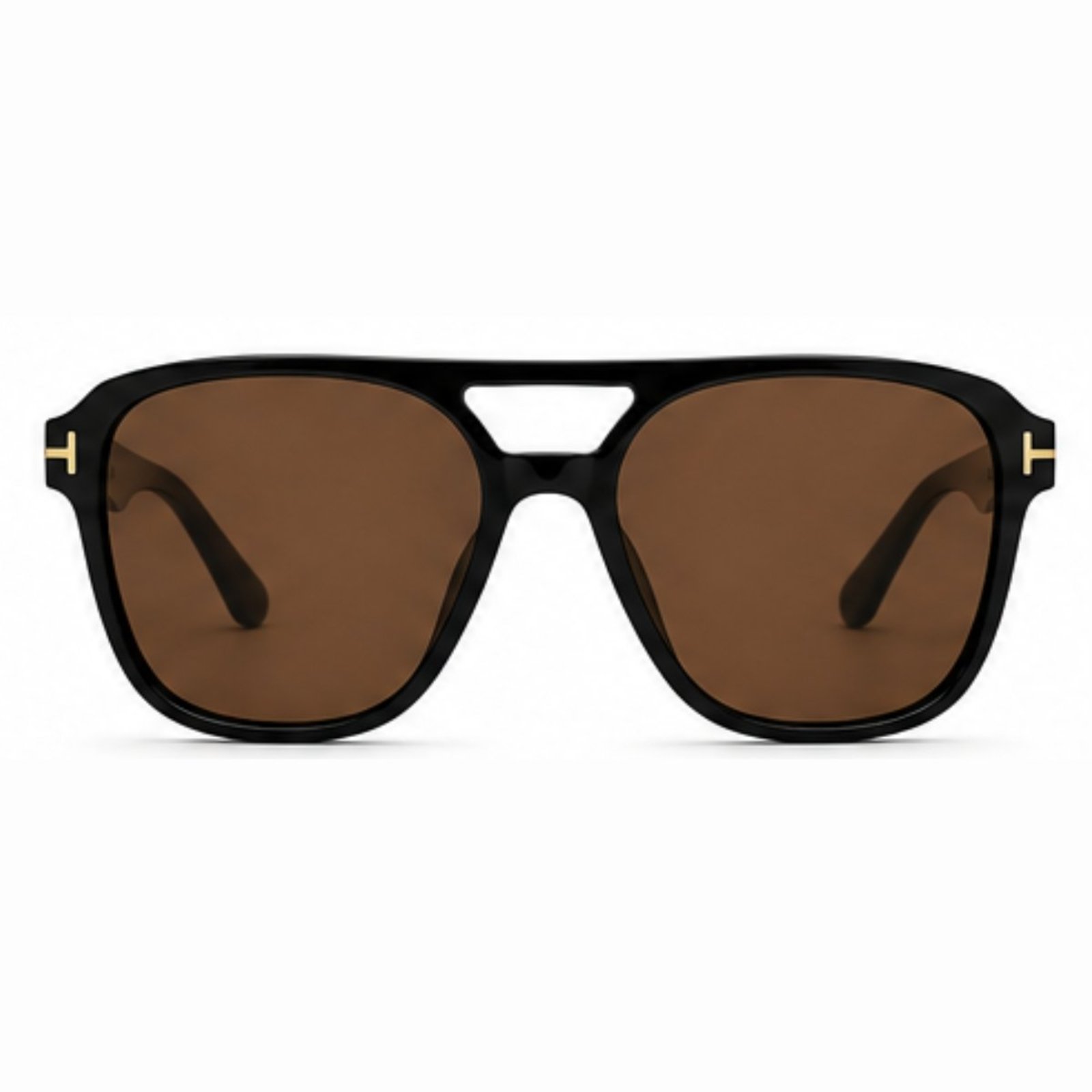 Óculos de Sol Masculino e Feminino Aviador Quadrado Marrom