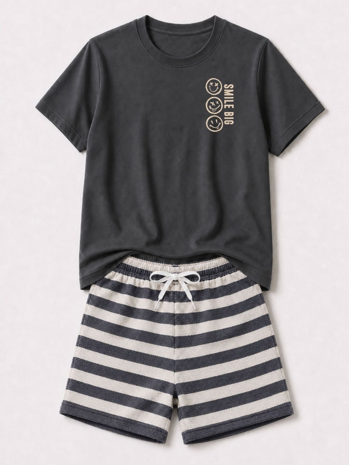 Infantil - Conjunto Masculina Algodão Smile Big Grafite