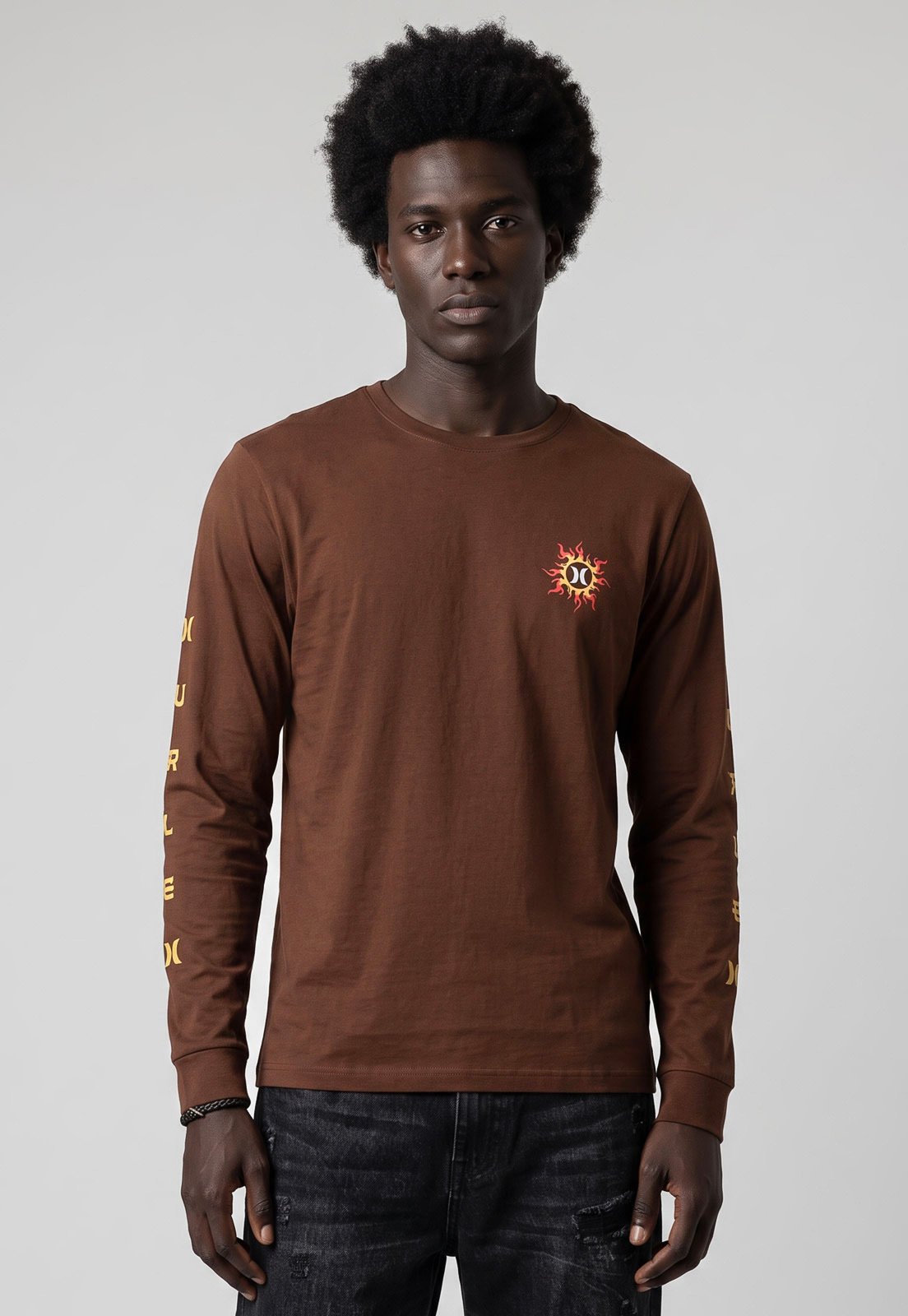 Camiseta Masculina Hurley Dragon Marrom