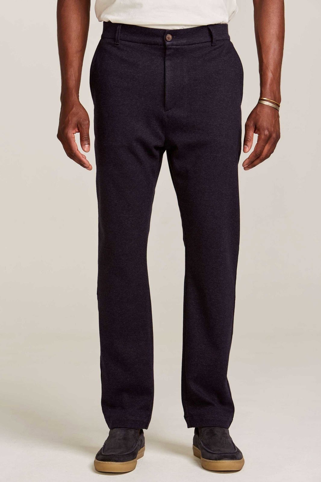 Calça Comfort Malha Ponto Roma Marinho Mescla Zapälla Azul Marinho