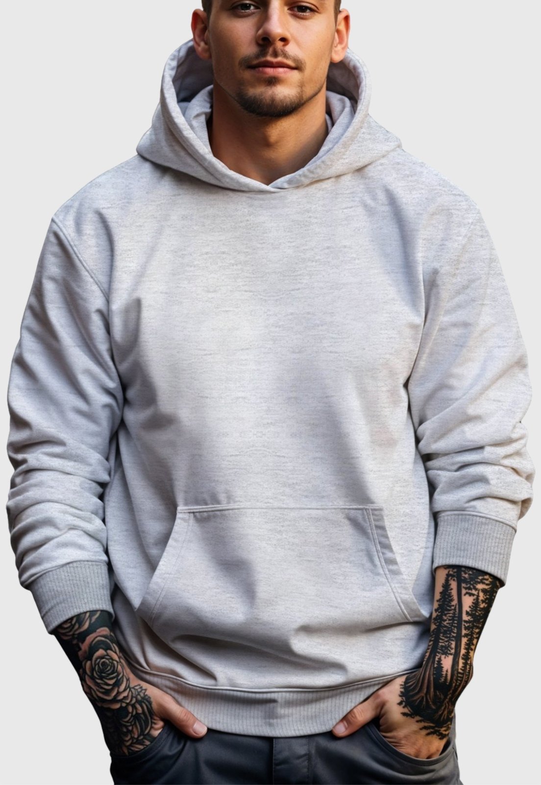 Moletom Canguru Masculino Flanelado Com Capuz Cinza Benellys