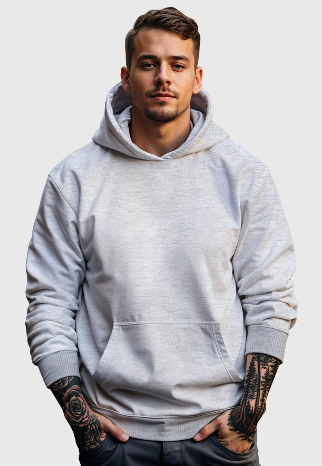 Vista 3 Moletom Canguru Masculino Flanelado Com Capuz Benellys cinza Benellys cinza
