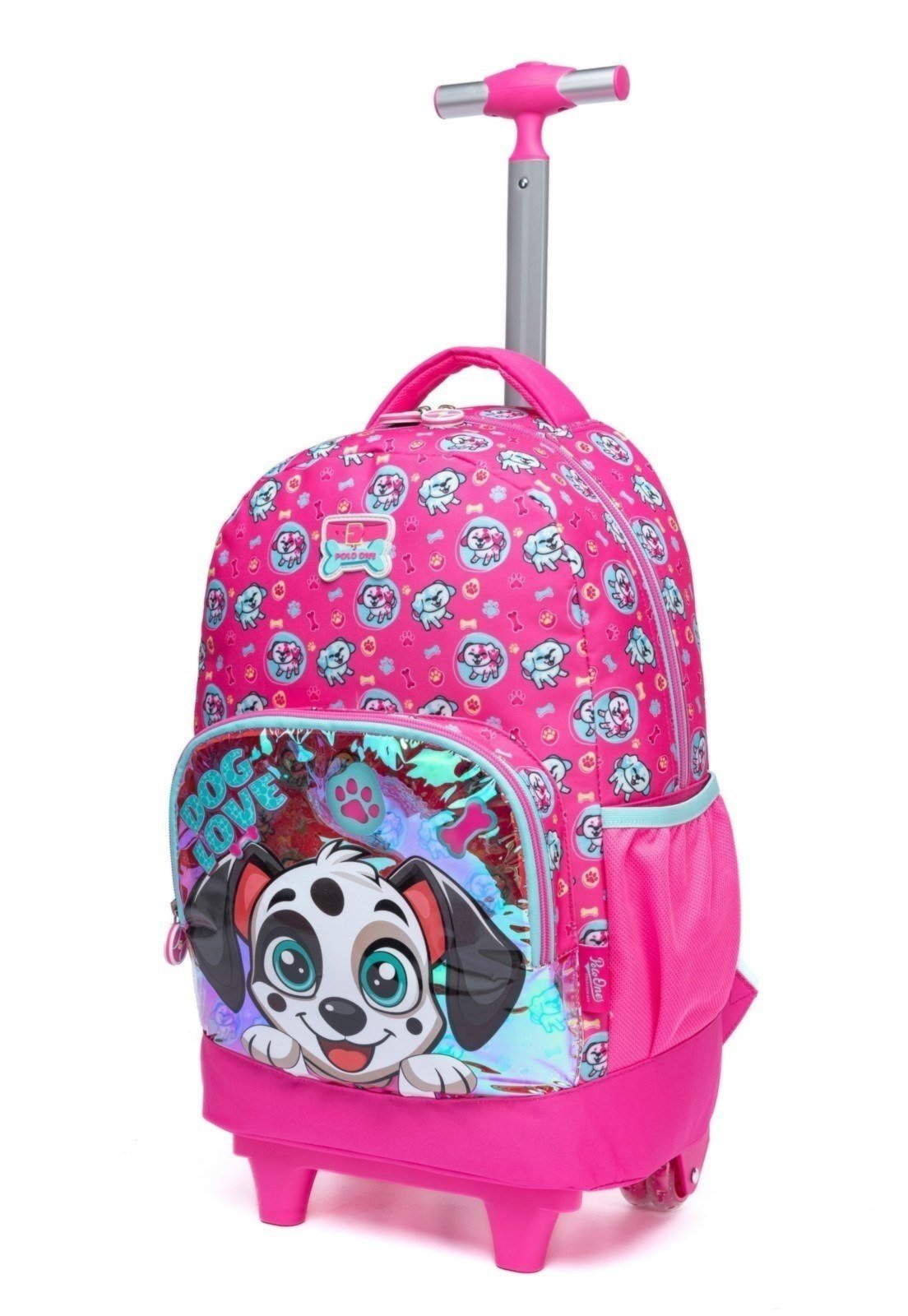Vista 3 Infantil - Kit Mochila Polo One Rodinha Menina Escolar Lancheira Estojo rosa Polo One rosa