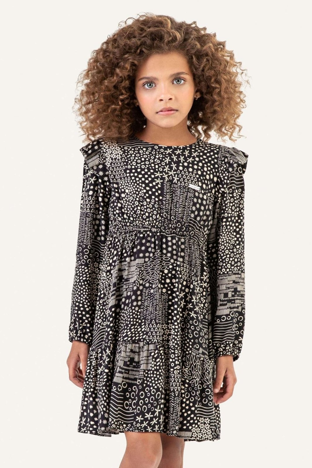 Infantil – Vestido Menina Babados Colorittá Preto