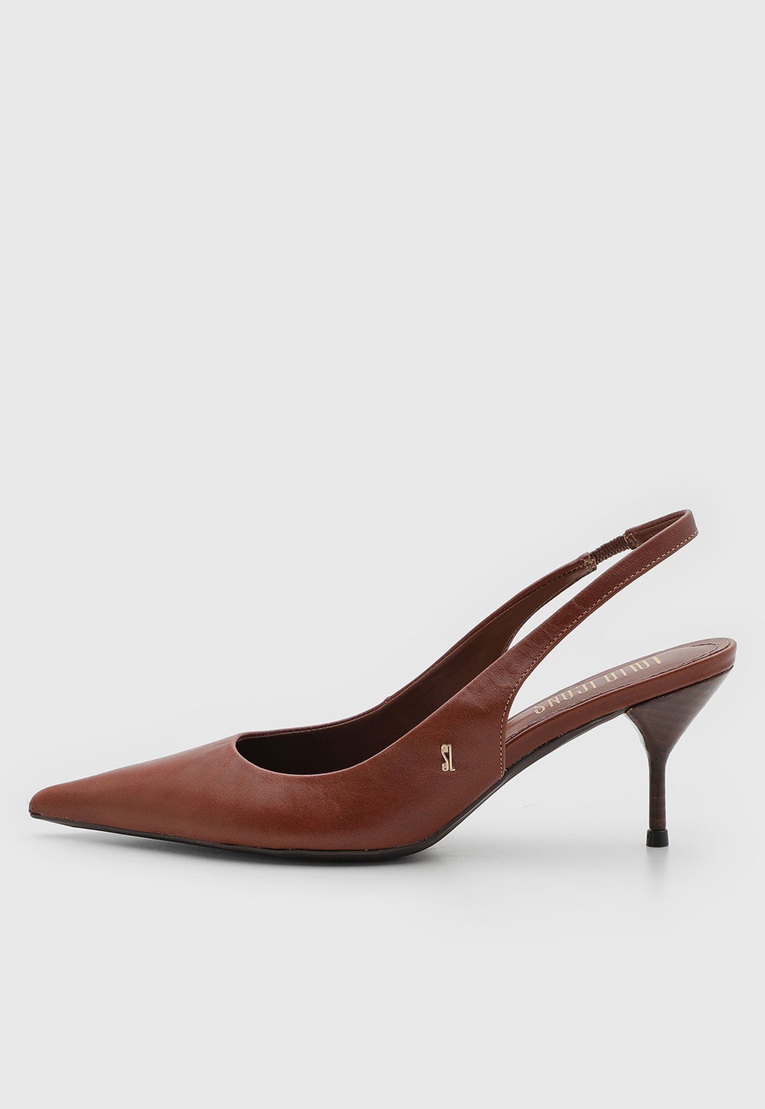 Scarpin Feminino Santa Lolla Slingback Couro Marrom