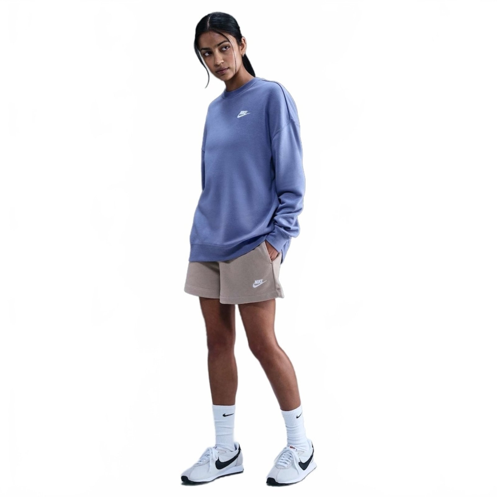 Vista 2 Shorts Nike Sportswear Club Fleece Feminino azul Nike azul
