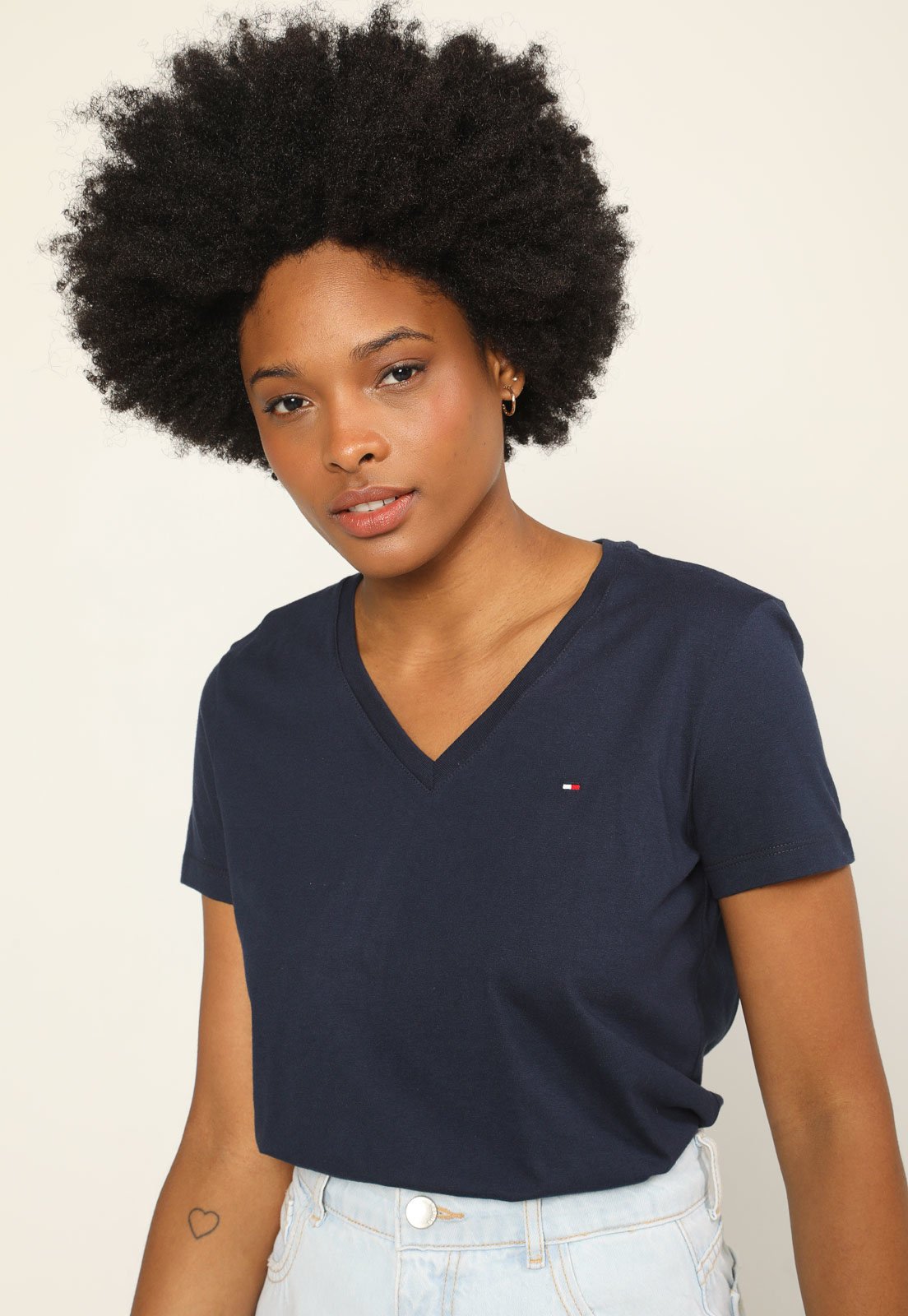 Vista 2 Camiseta Tommy Hilfiger Logo Bordado Azul-Marinho azul marinho Tommy Hilfiger azul marinho