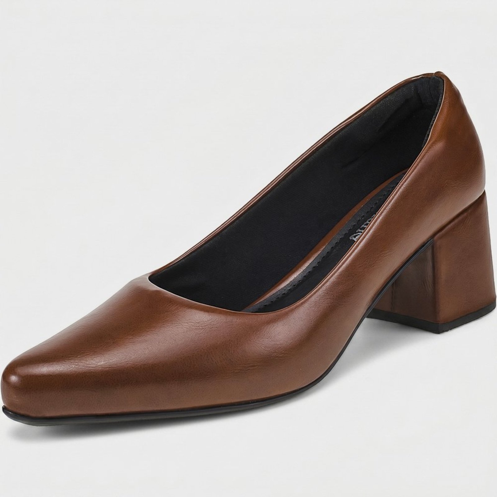 Sapato Social Scarpin Bico Fino Luxo Festa Shekinah Salto Baixo Caramelo