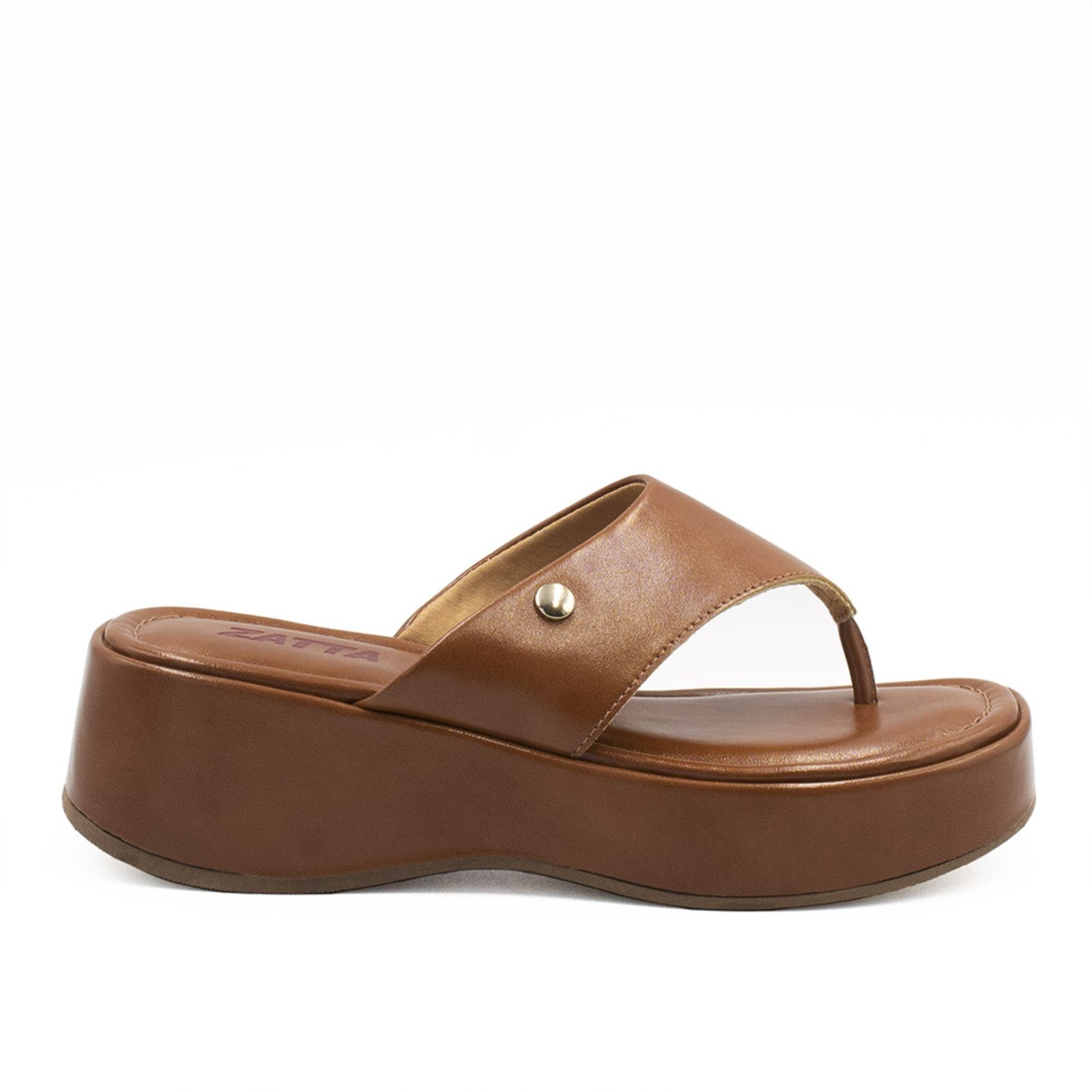 Tamanco Feminino Zatta Salto Anabela Tamires Caramelo