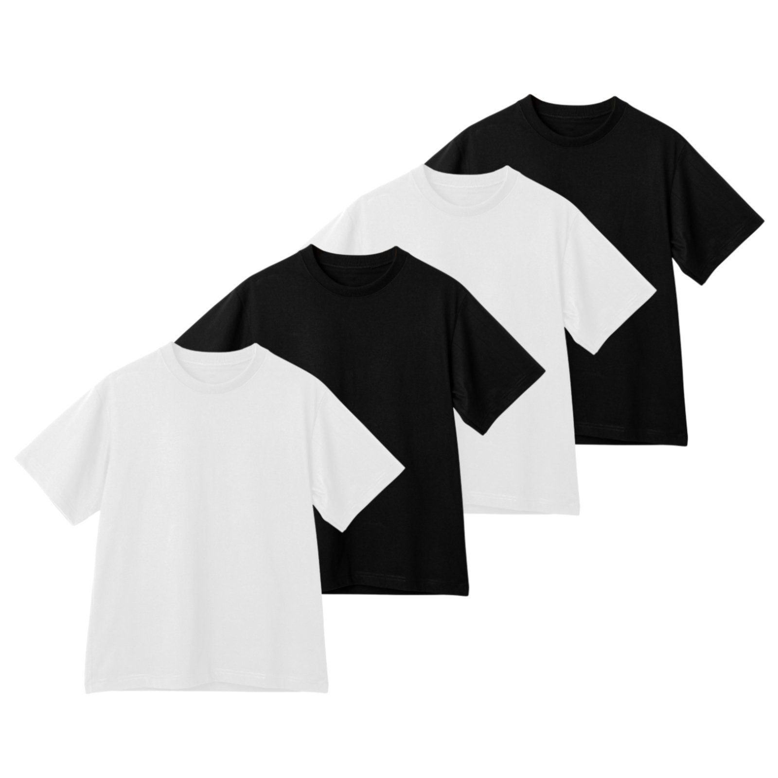 Kit 4 Camiseta Oversized de Algodão Masculina Ideal para Academia e Esportes Gola Redonda Lisa