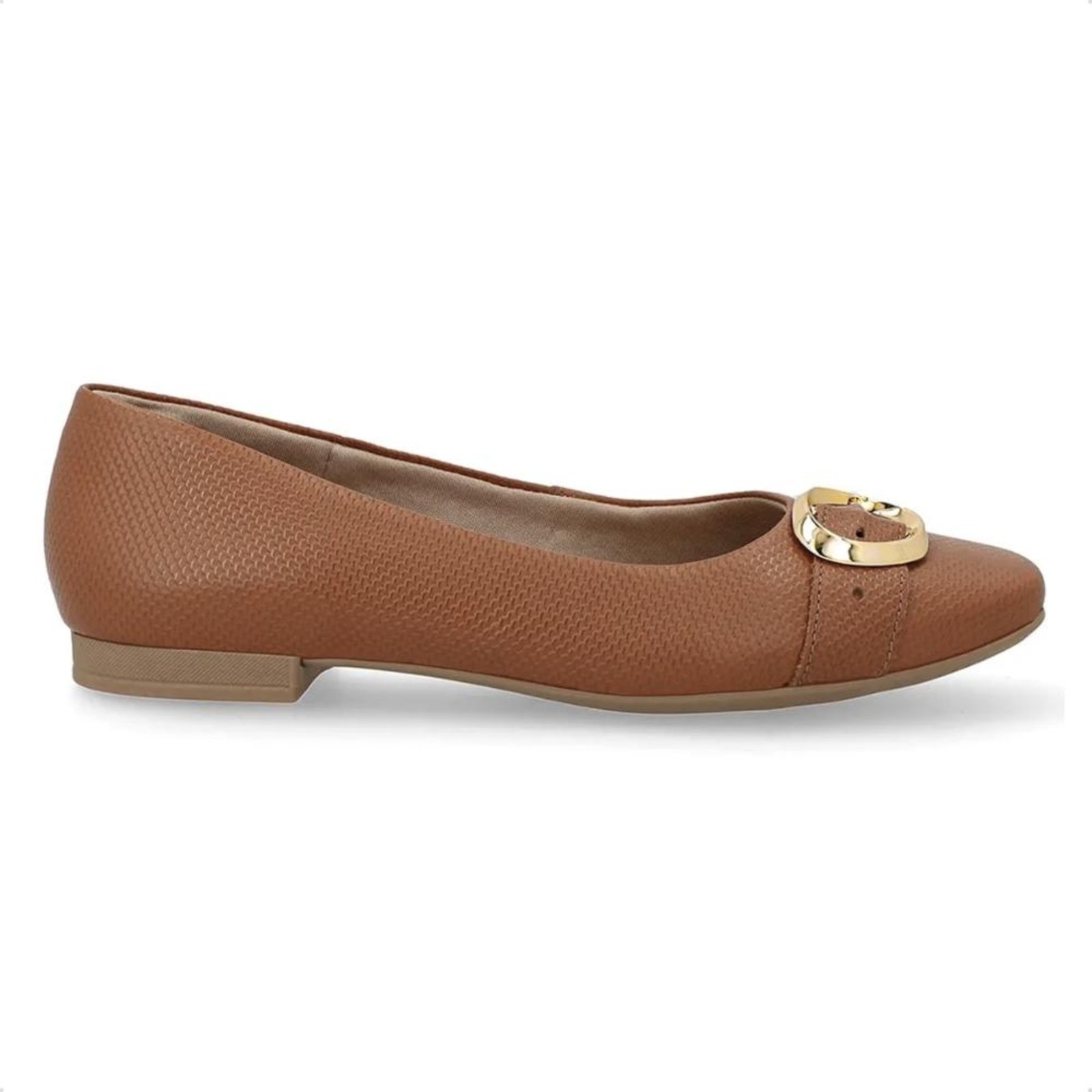Sapatilha Usaflex Feminina Couro Salto Rasteiro UD10002 Laranja