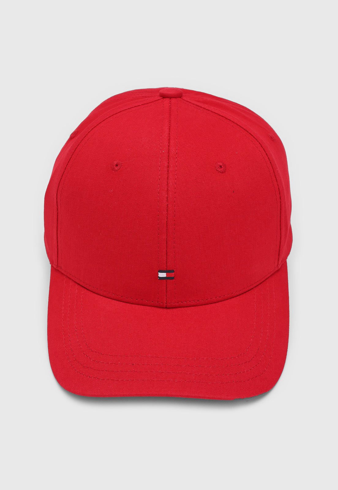 Boné Aberto Tommy Hilfiger Logo Bordado Aba Curva Vermelho