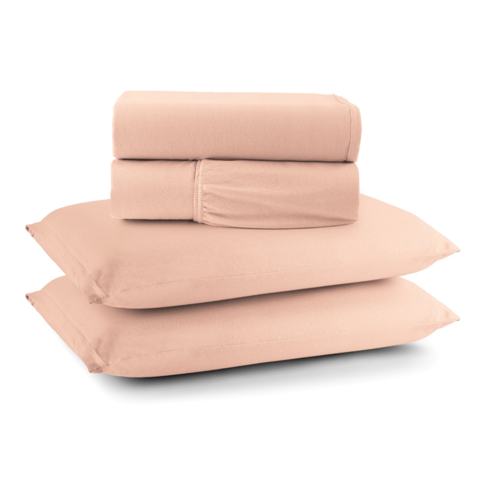 Jogo Cama Lençol Casa Scarpa Sonnet Queen Malha Lisa Algodão Macio 4 Peças - Salmão