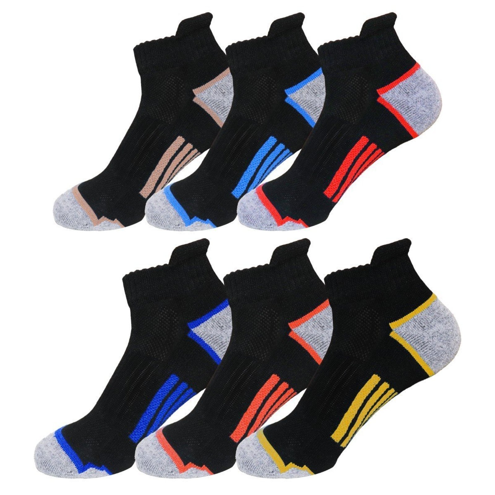 Kit 6 Pares de Meias QLC Sports Microfibra Cano Curto Esportiva Sortida