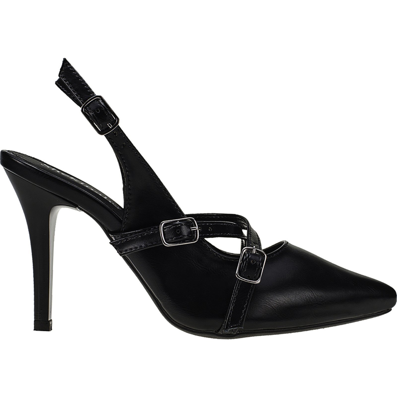 Sapto Scarpin Feminino Salto Fino Alto Slingback Stiletto Shekinah Sapato Noiva Preto