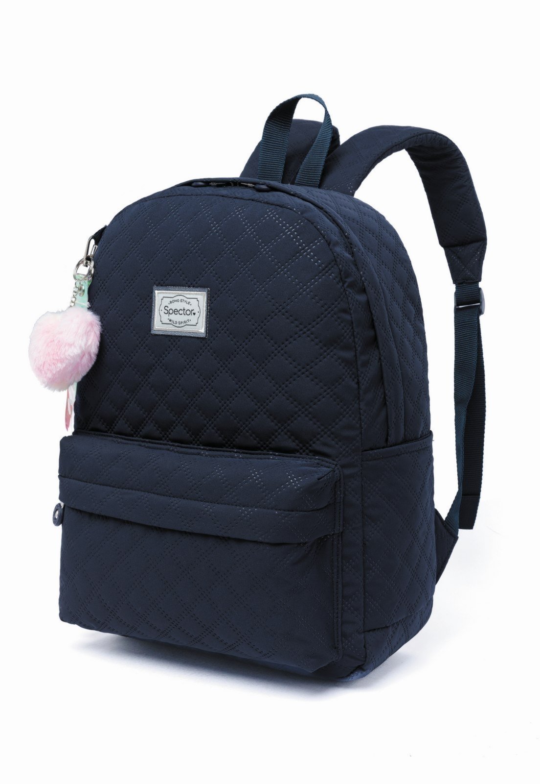 Vista 3 Infantil - Mochila Bolsa Juvenil Menina Escolar Spector Reforçada Espaçosa azul marinho Spector azul marinho