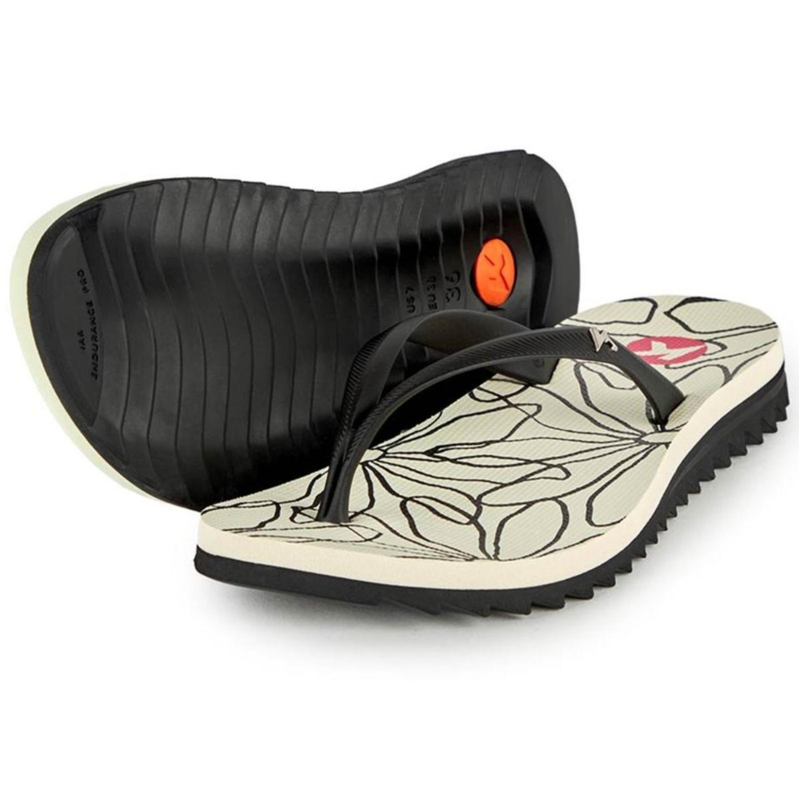 Chinelo Kenner Ibiza Outiline Feminino - Preto e Branco