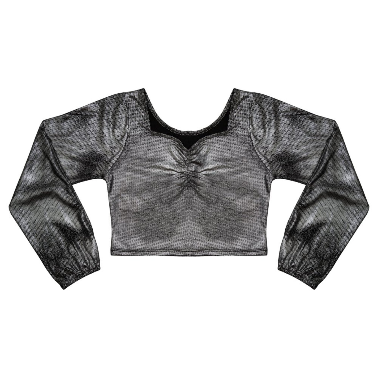 Infantil - Blusa Juvenil Look Jeans Malha Metalizada