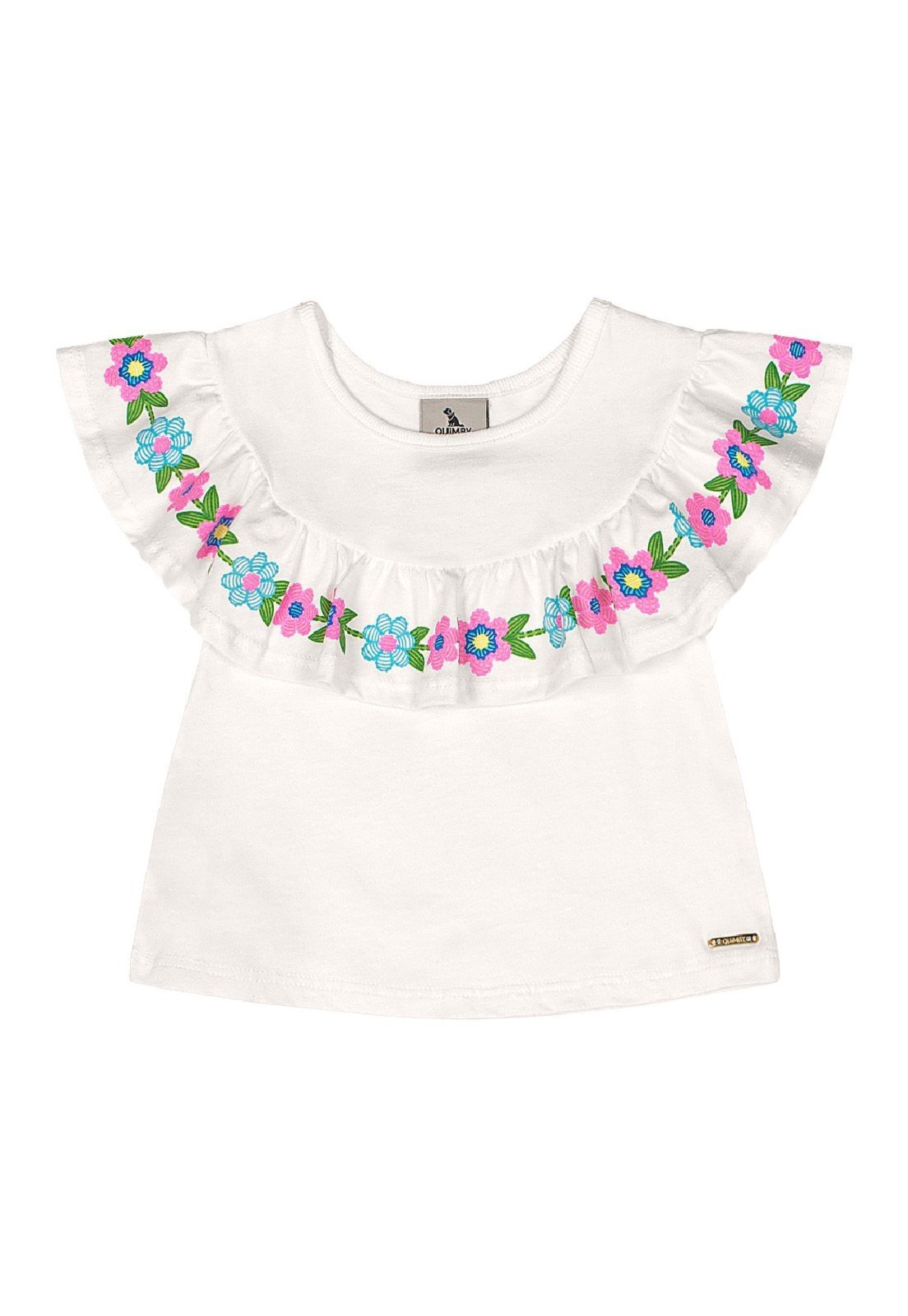 Vista 3 Infantil - Conjunto Blusa Calcinha Jeans Quimby branco Quimby branco