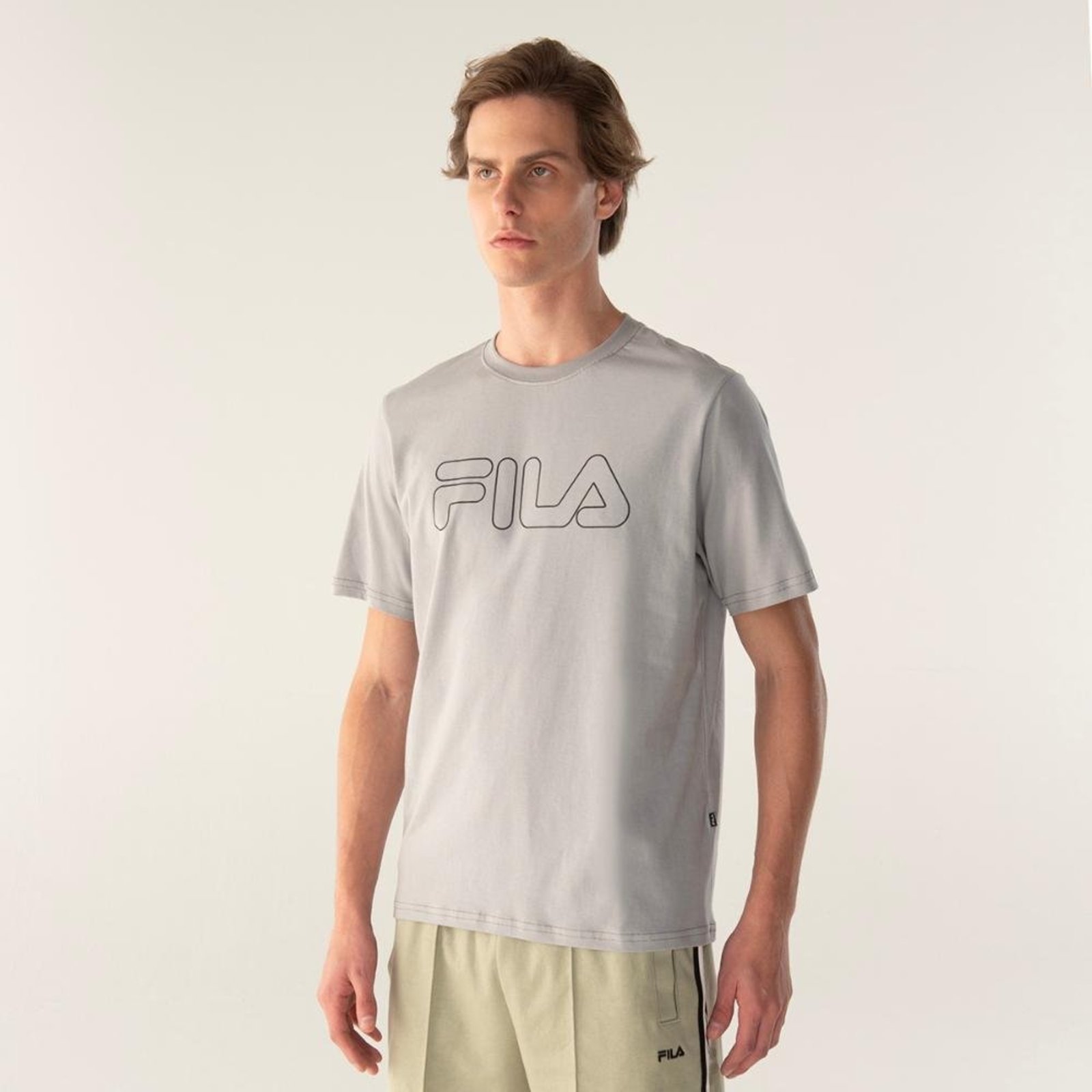 Camiseta Fila Regular Letter Outline Masculina Incolor